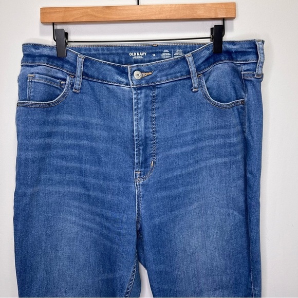 Old Navy Extra High Rise Rockstar Super Skinny Jeans Raw Hem Size 16 - Picture 2 of 10